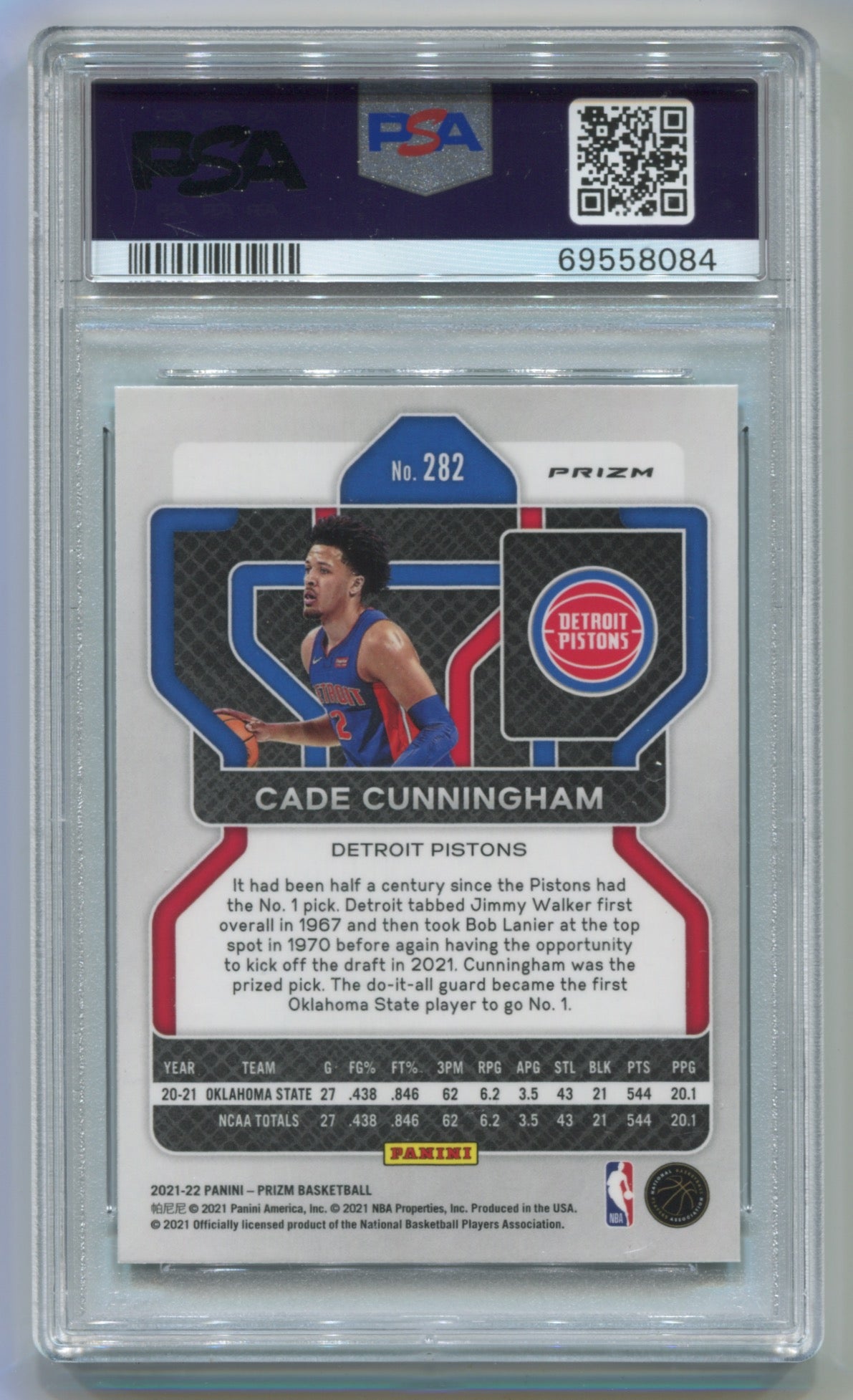 2021-22 Panini Prizm Green Prizm #282 Cade Cunningham PSA 10 (Rookie)