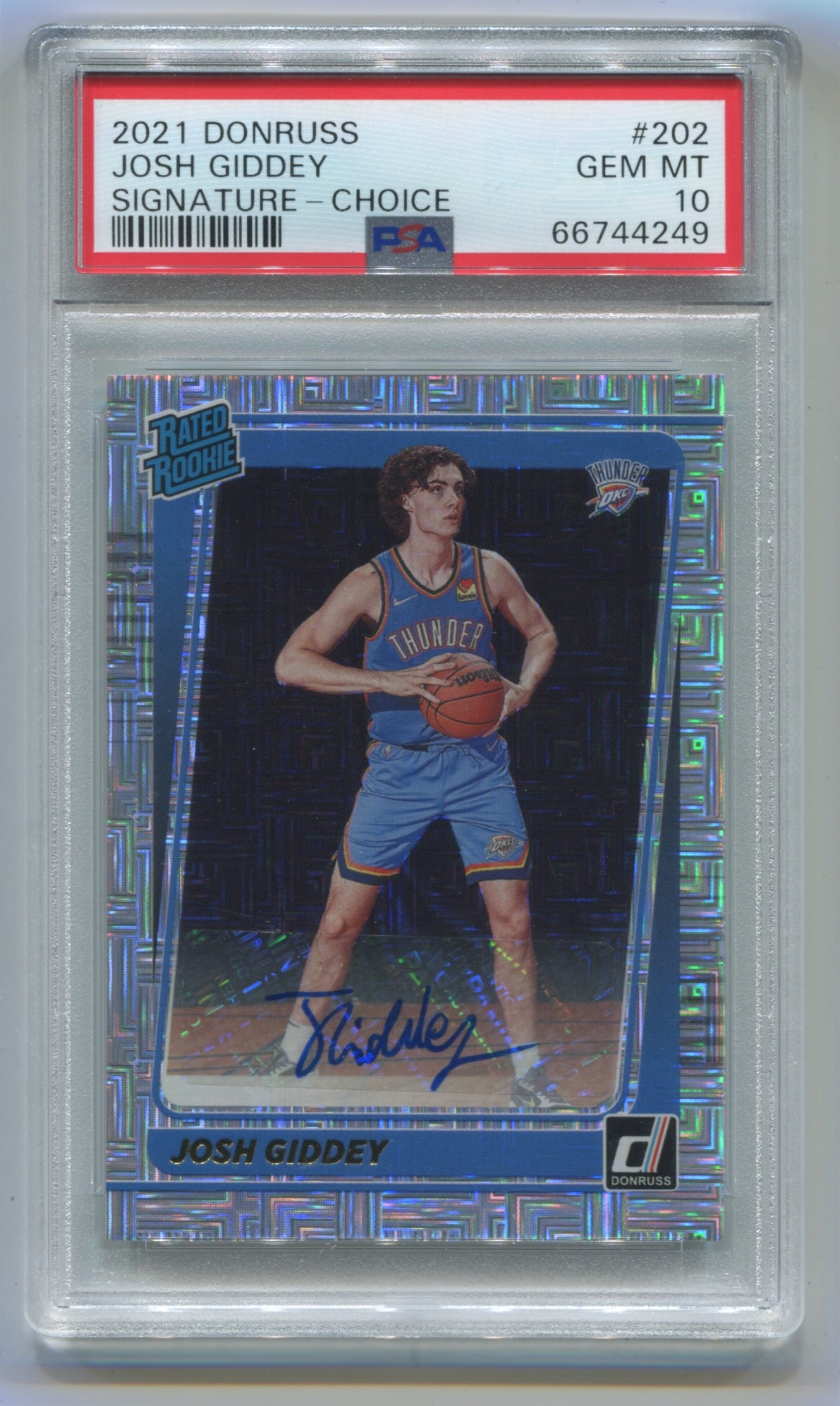 2021-22 Donruss Signature Choice #202 Josh Giddey PSA 10 (Rookie)