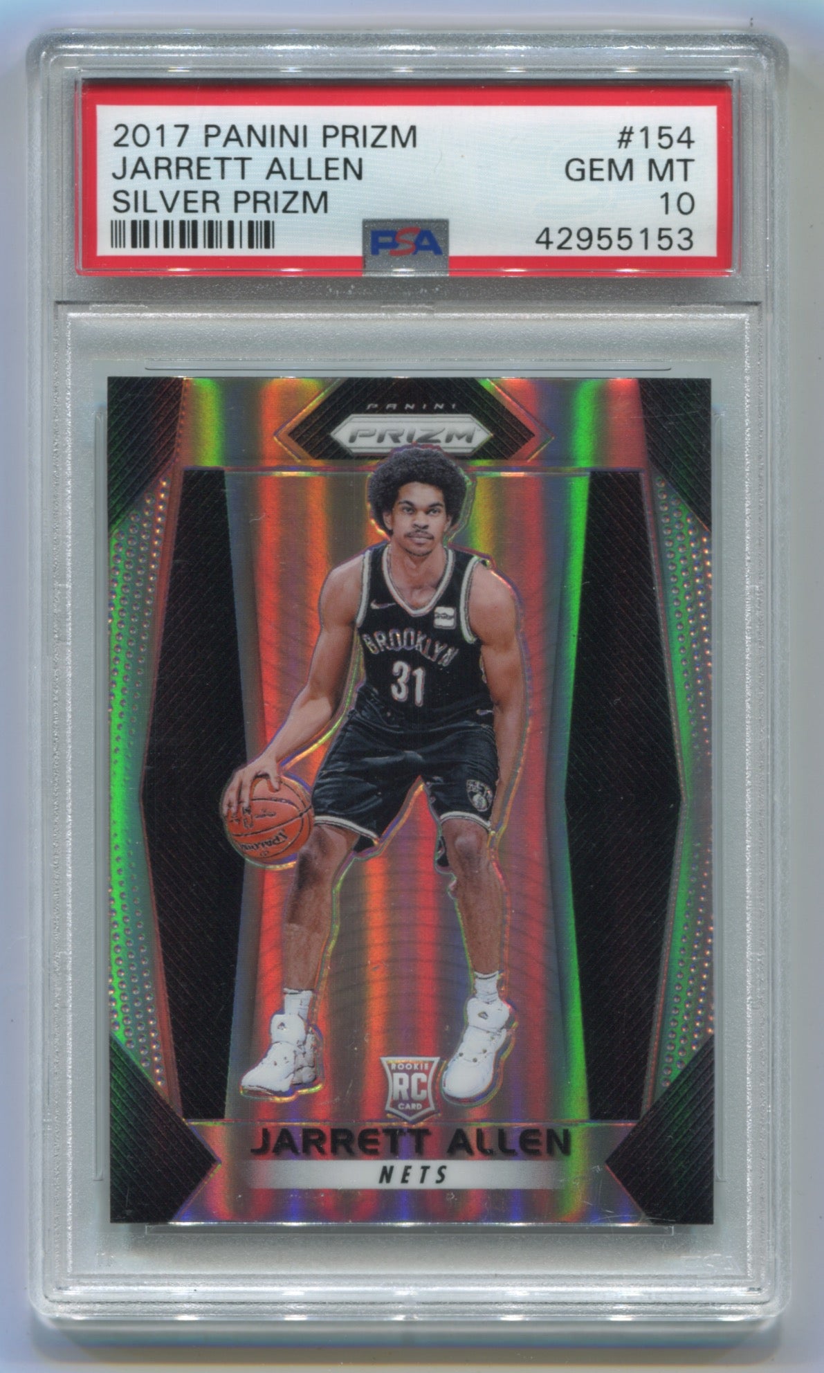 2017-18 Panini Prizm Silver Prizm #154 Jarrett Allen PSA 10 (Rookie)