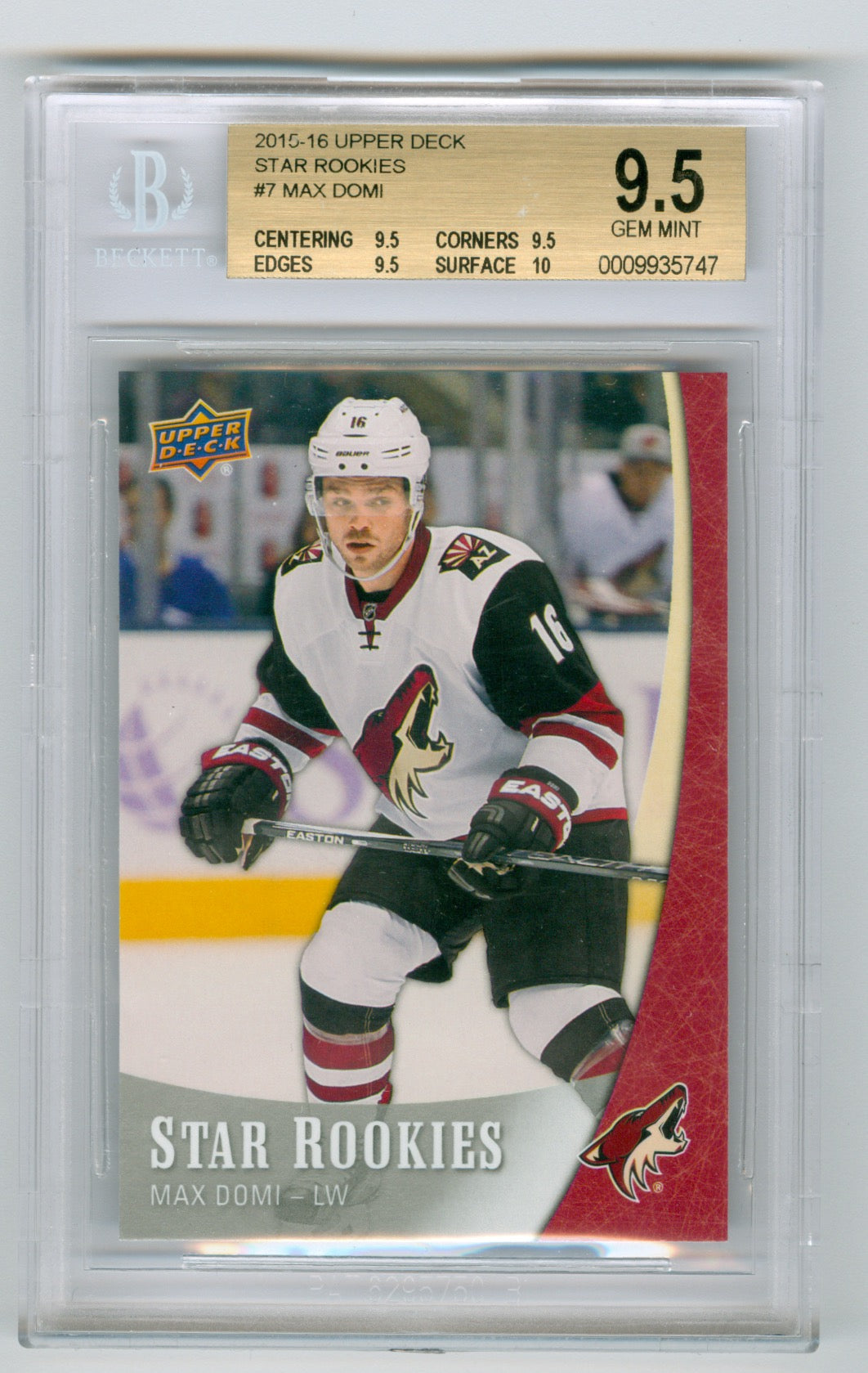 2015-16 Upper Deck Star Rookies #7 Max Domi BGS 9.5 (Rookie)