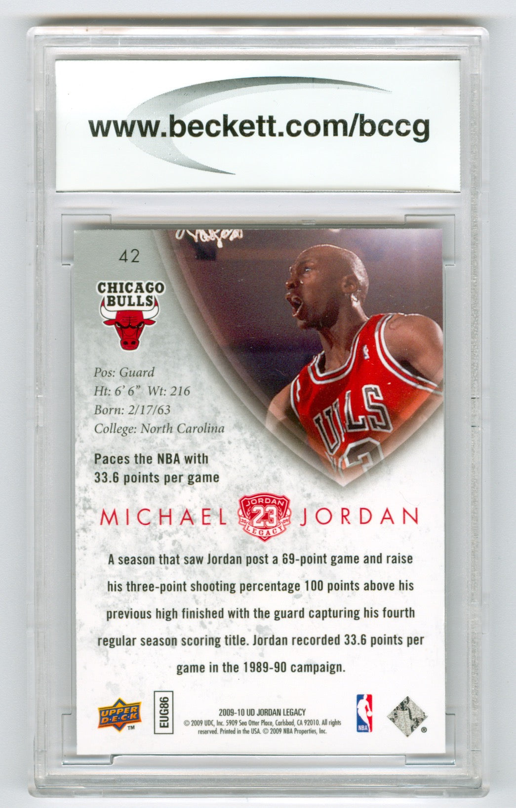 2009-10 Upper Deck Michael Jordan Legacy Collection Gold #42 Michael Jordan BCCG 10 | Eastridge Sports Cards