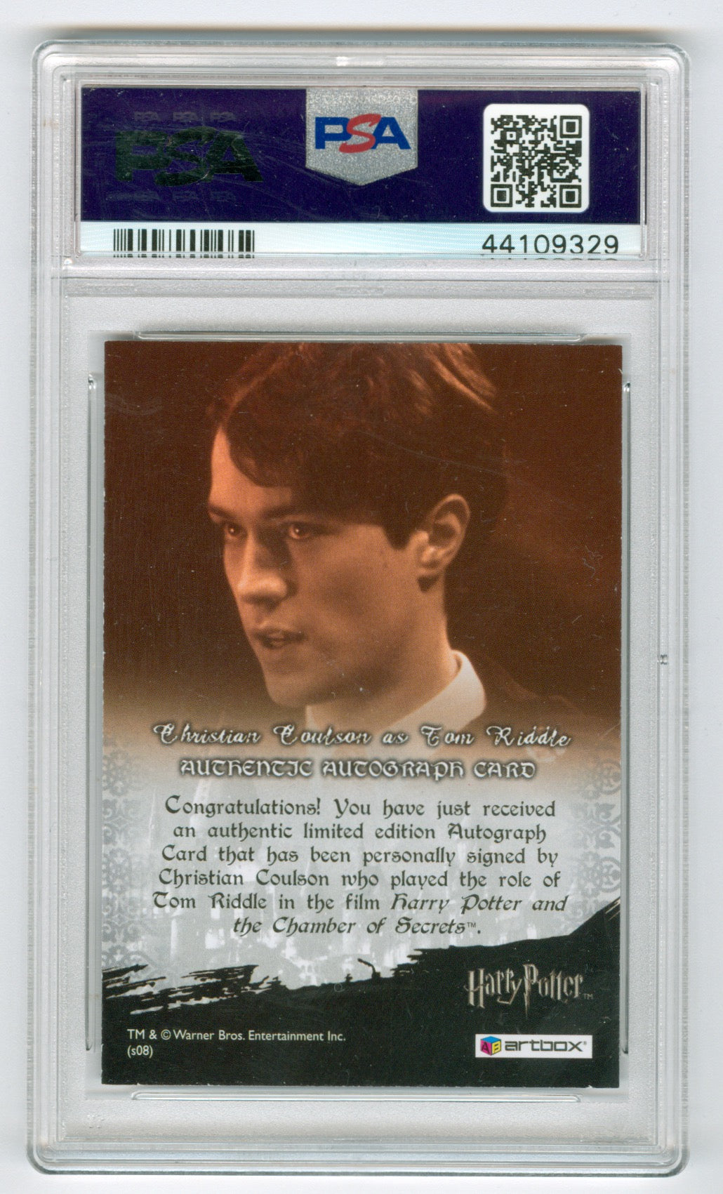 2008 Harry Potter 3D 2nd Edition Autographs Christian Coulson PSA 9