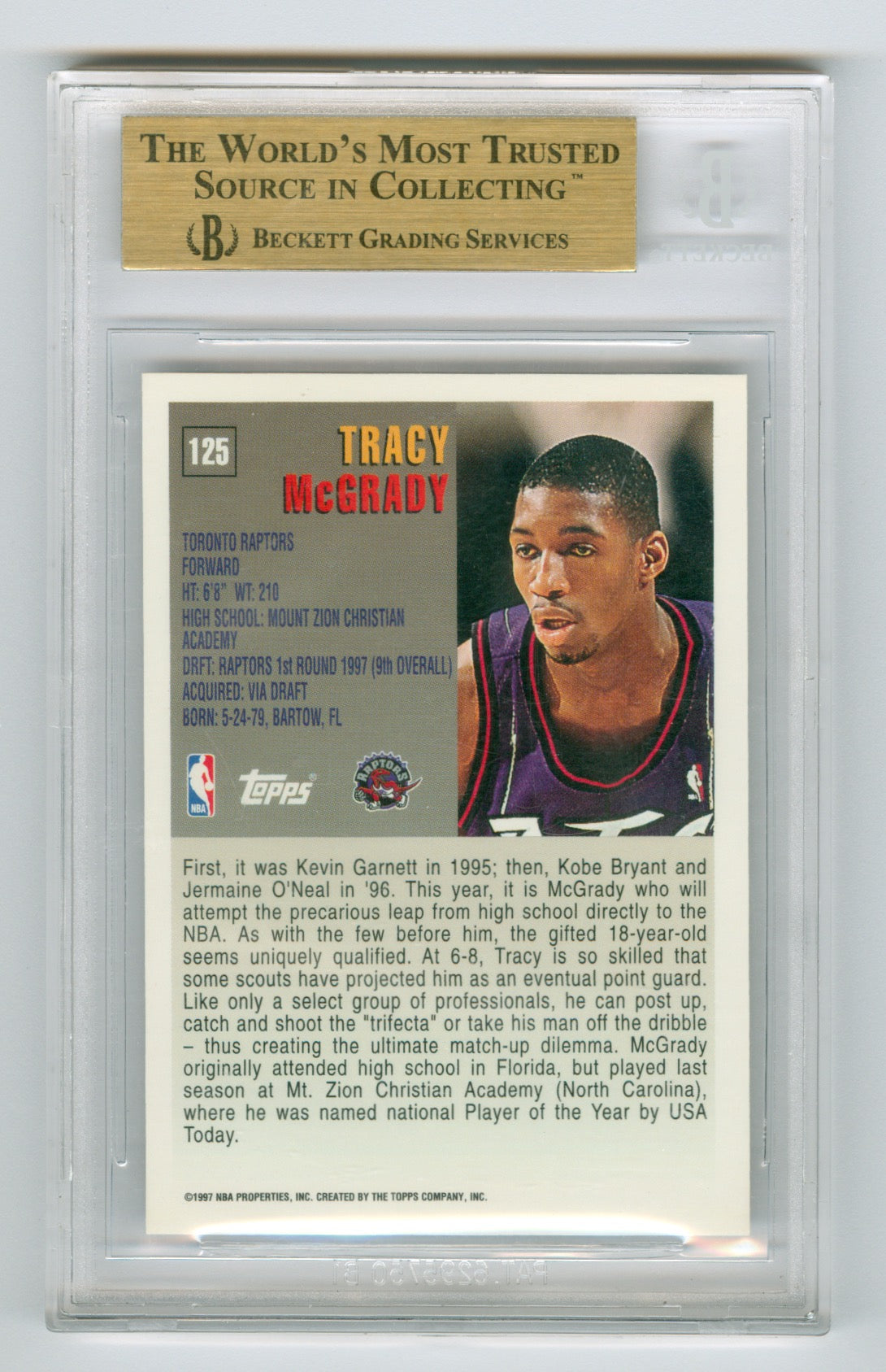 1997-98 Topps #125 Tracy McGrady BGS 9.5 (Rookie) | Eastridge Sports Cards