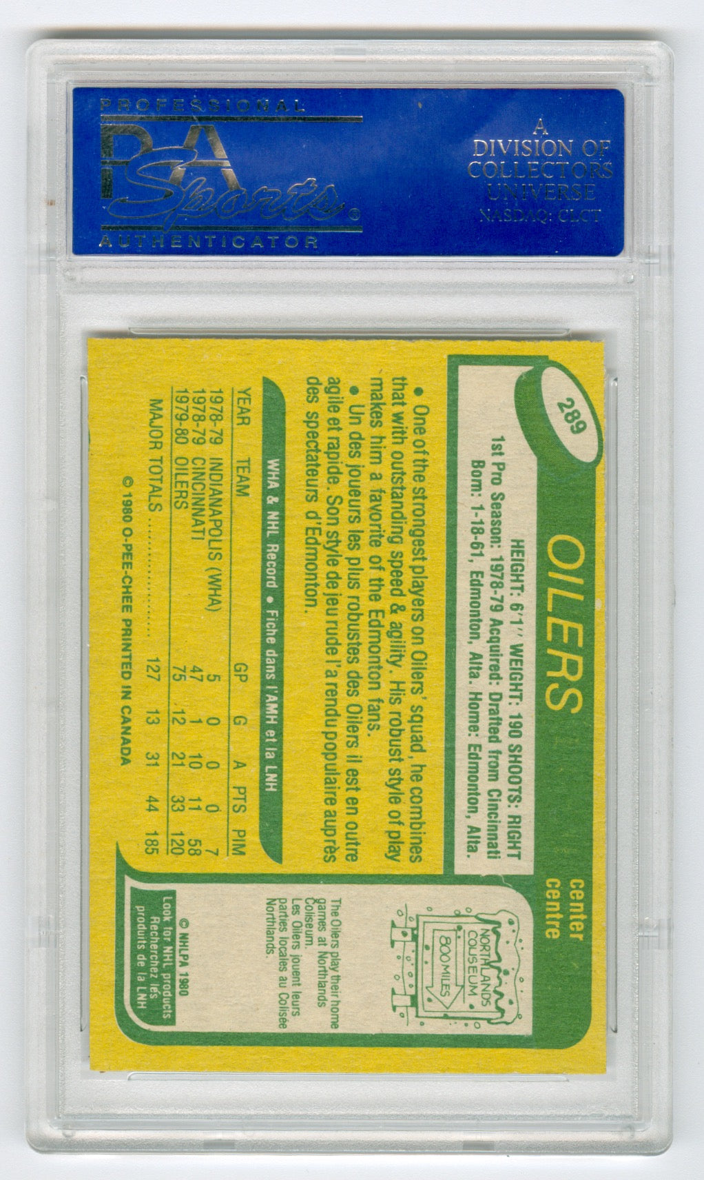 1980-81 O-Pee-Chee #289 Mark Messier PSA 9(OC) (Rookie) | Eastridge Sports Cards