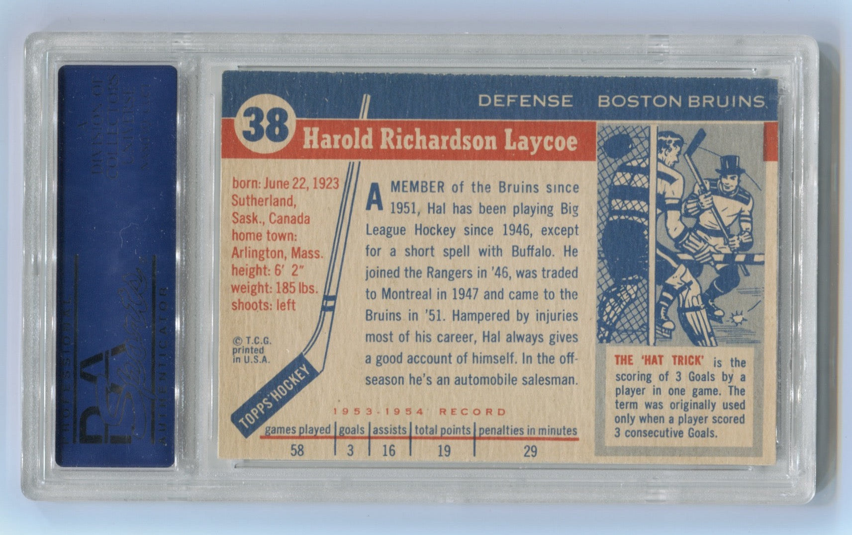 1954-55 Topps #38 Hal Laycoe PSA 7 | Eastridge Sports Cards