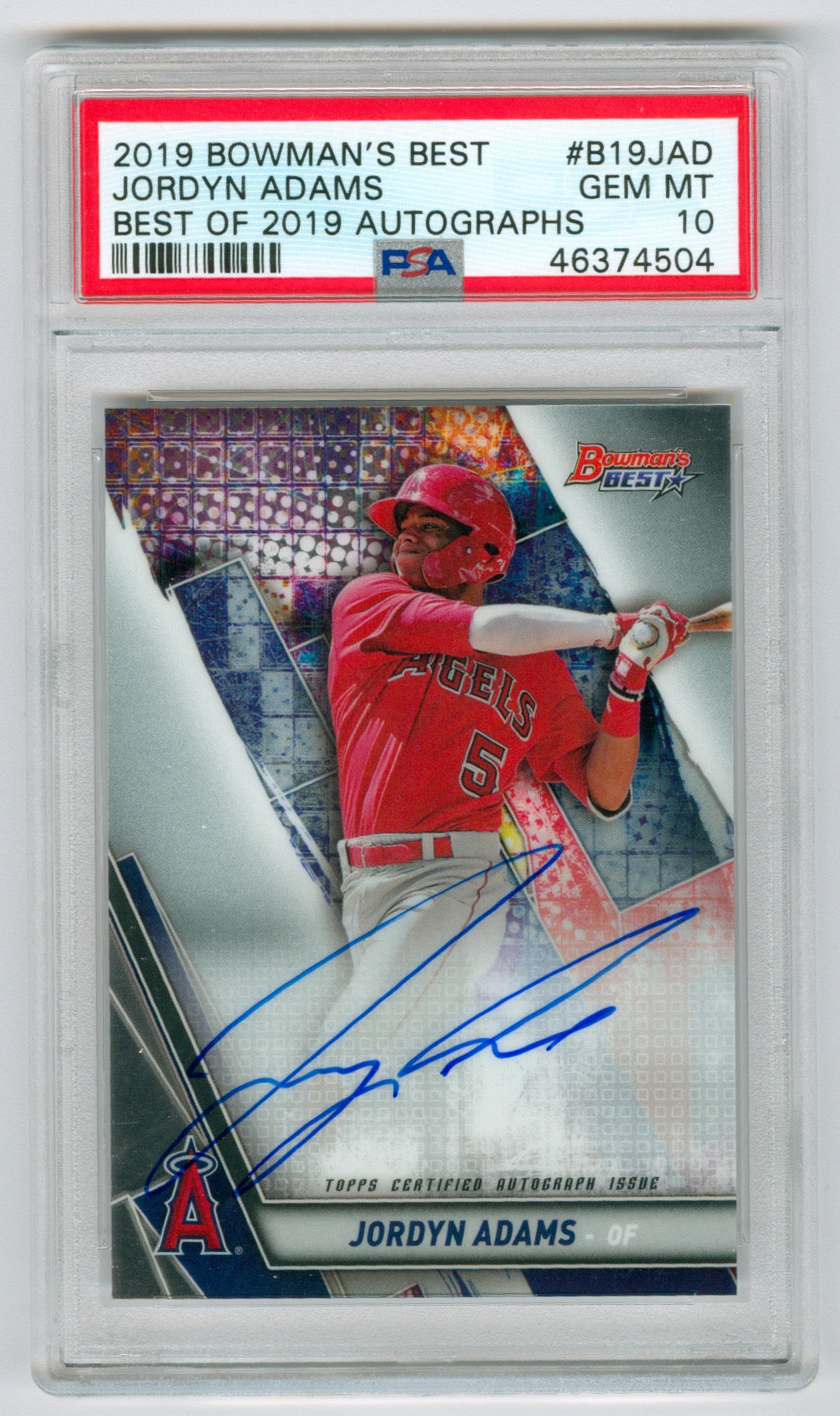 2019 Bowman's Best Best of 2019 Autographs #B19JAD Jordyn Adams PSA 10