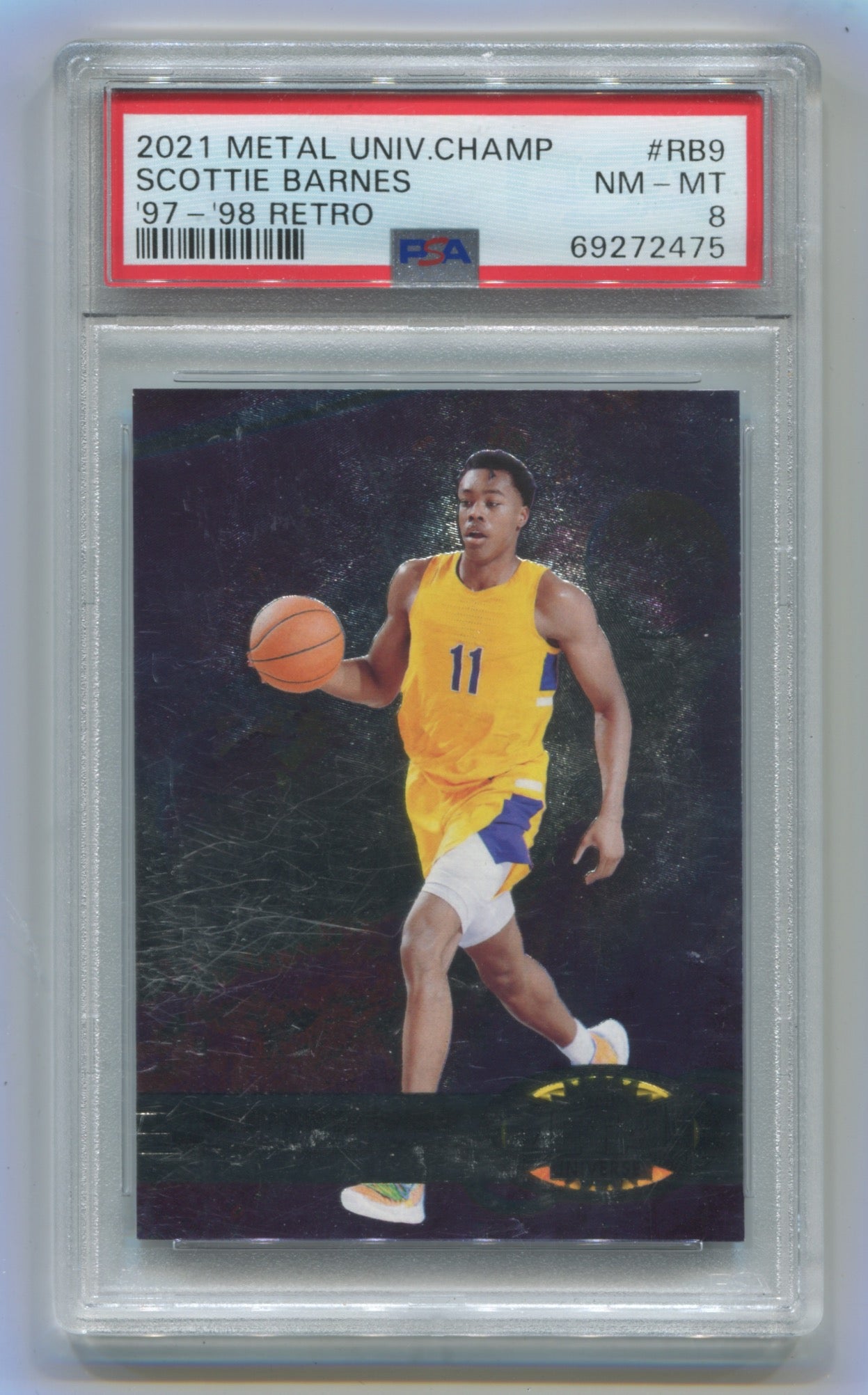 2021 Skybox Metal Champions '97-'98 Retro #RB9 Scottie Barnes PSA 8