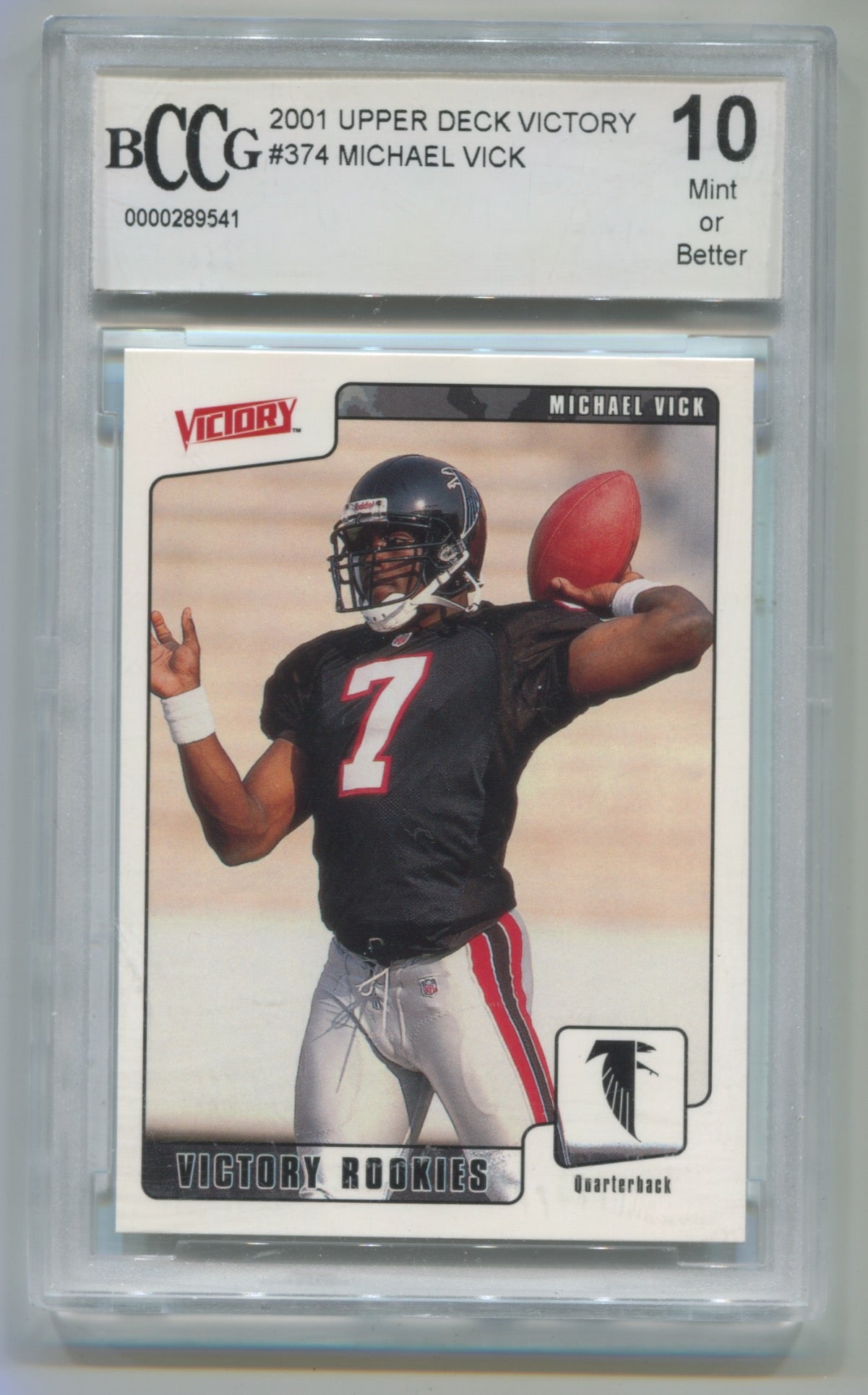 2001 Upper Deck Victory #374 Michael Vick BCCG 10 (Rookie)