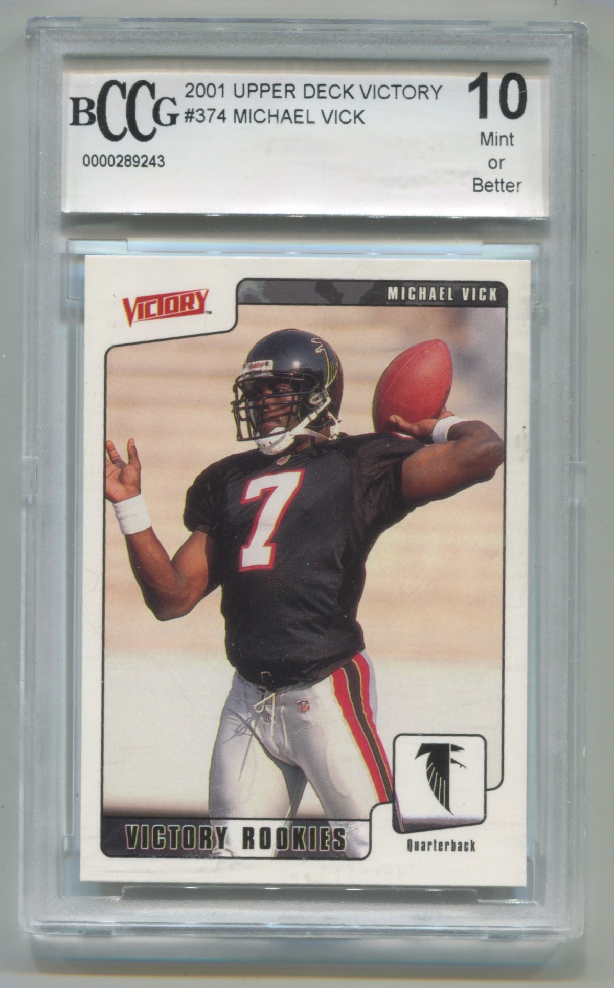 2001 Upper Deck Victory #374 Michael Vick BCCG 10 (Rookie)