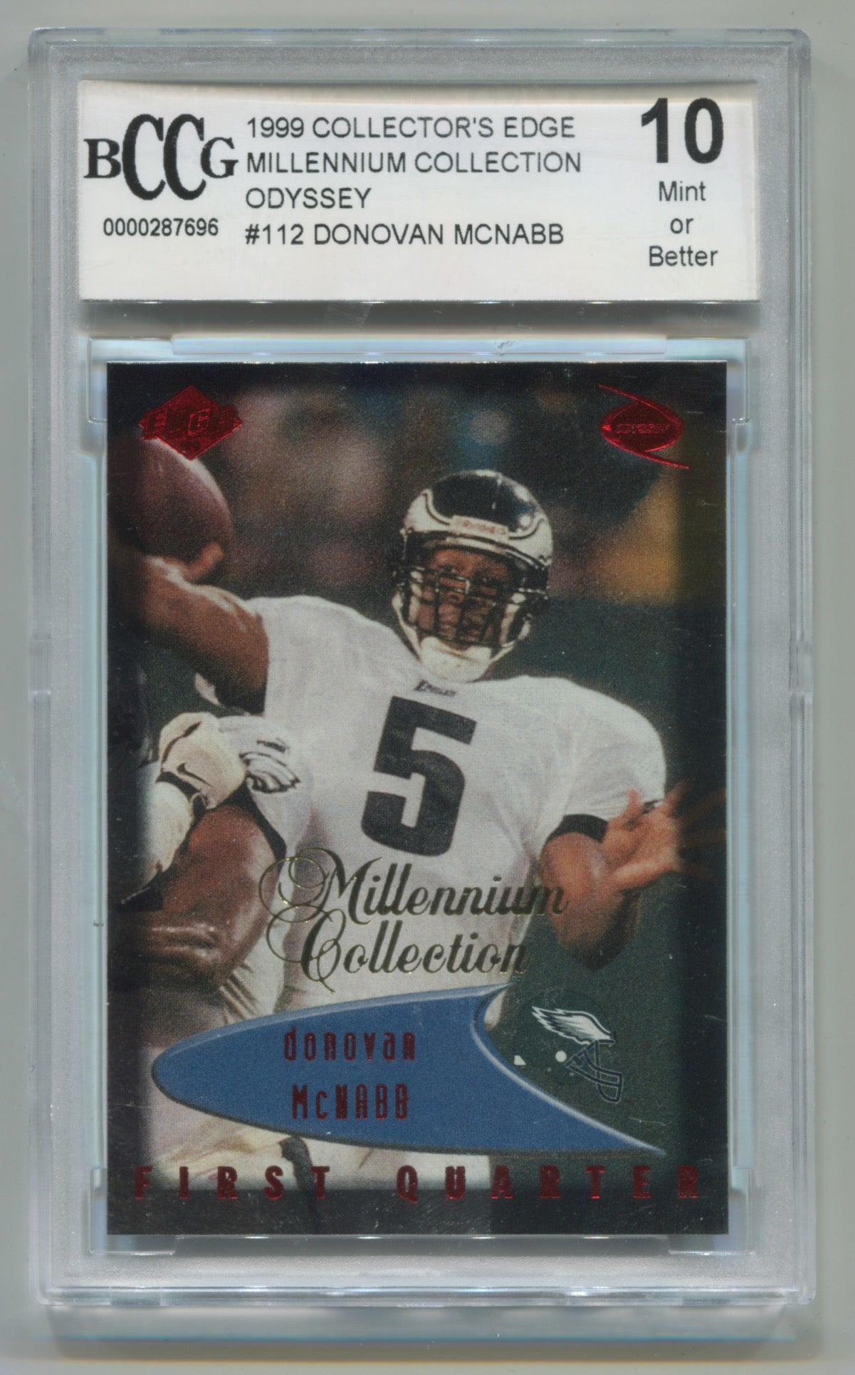 1999 Collector's Edge Millenium Collection Odyssey #112 Donovan McNabb BCCG 10 (Rookie)