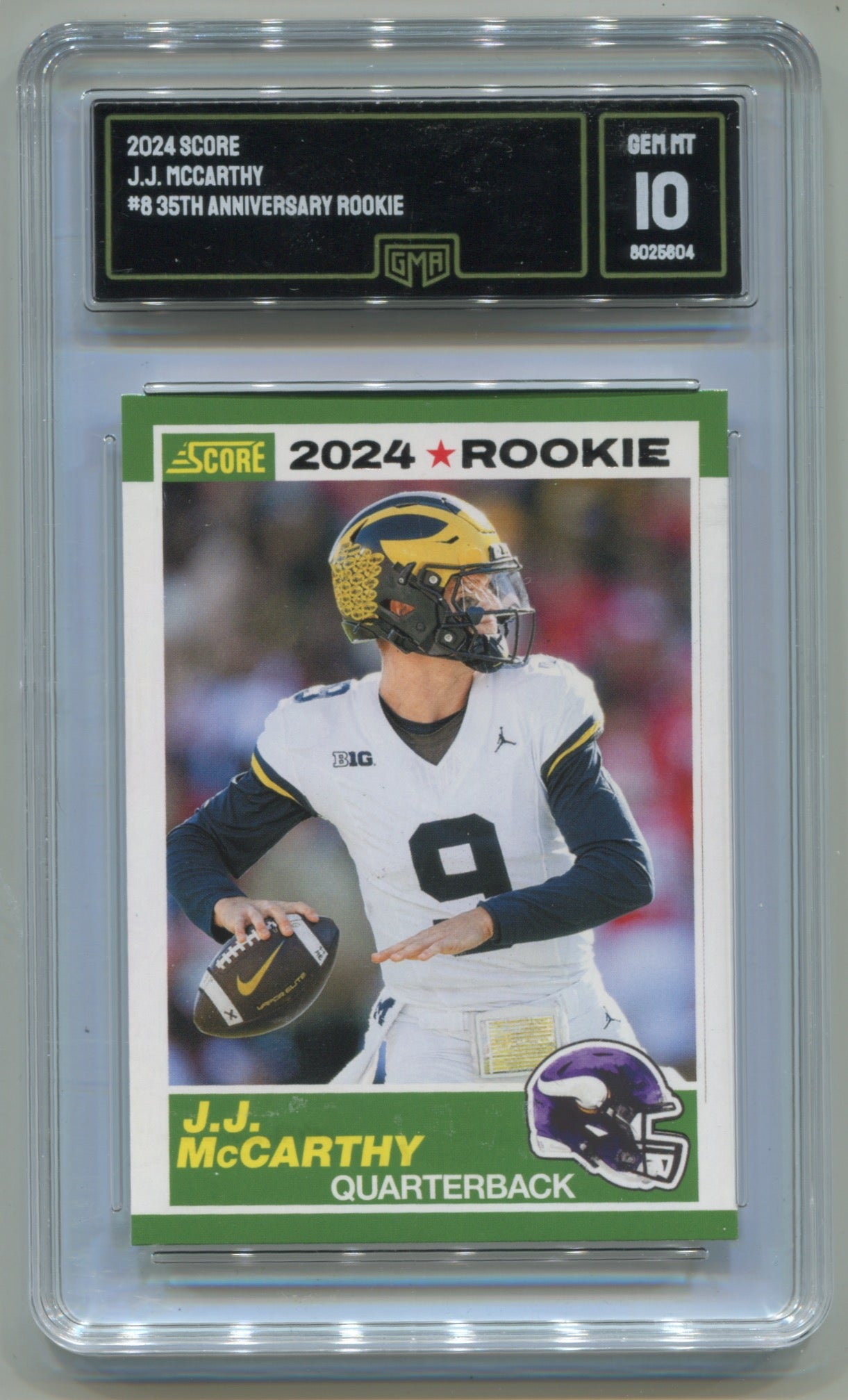 2024 Score 35th Anniversary #8 J.J. McCarthy GMA 10 (Rookie)