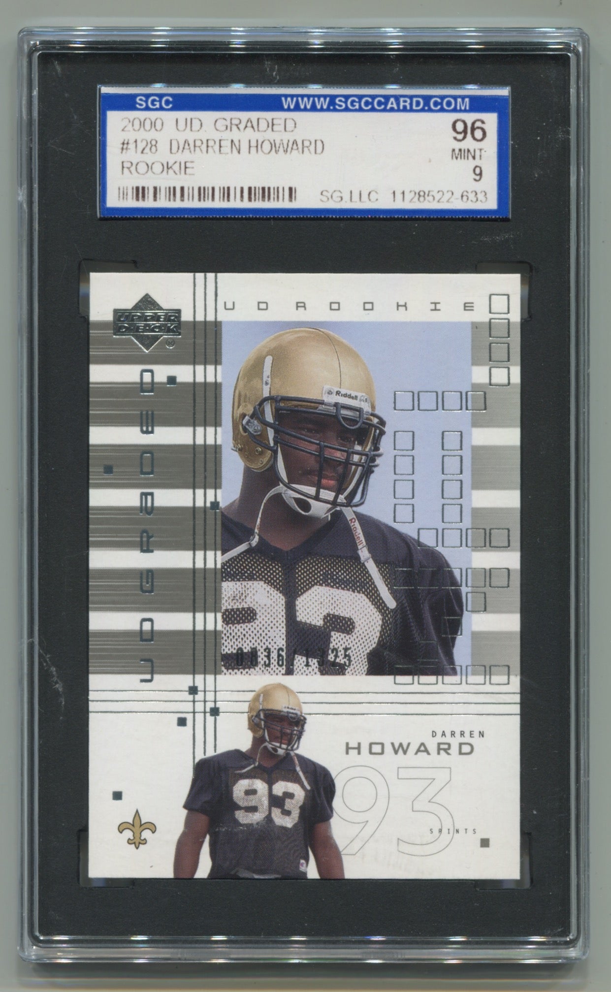 2000 UD Graded #128 Darren Howard SGC 9 (Rookie)