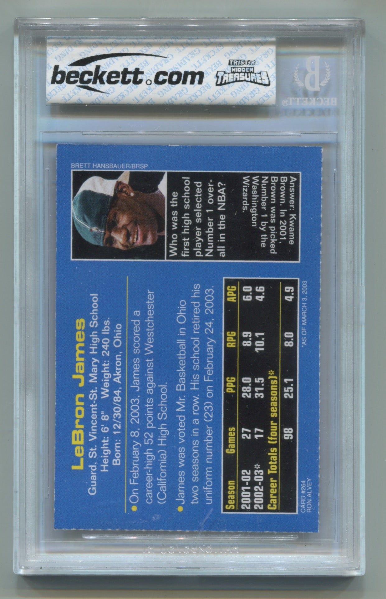 2003 SI for Kids #264 LeBron James BCCG 10 (Rookie)