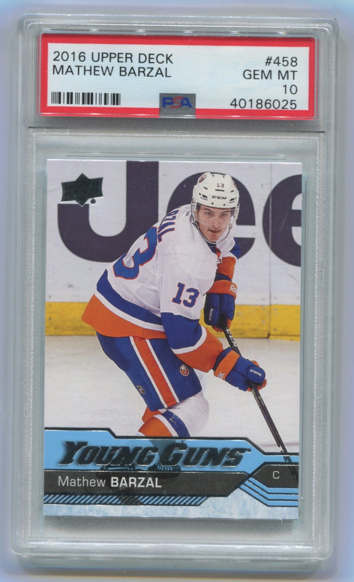 2016-17 Upper Deck #458 Matthew Barzal PSA 10 (Rookie)