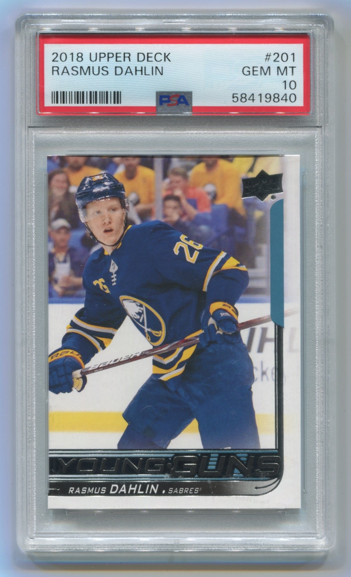2018-19 Upper Deck #201 Rasmus Dahlin PSA 10 (Rookie)