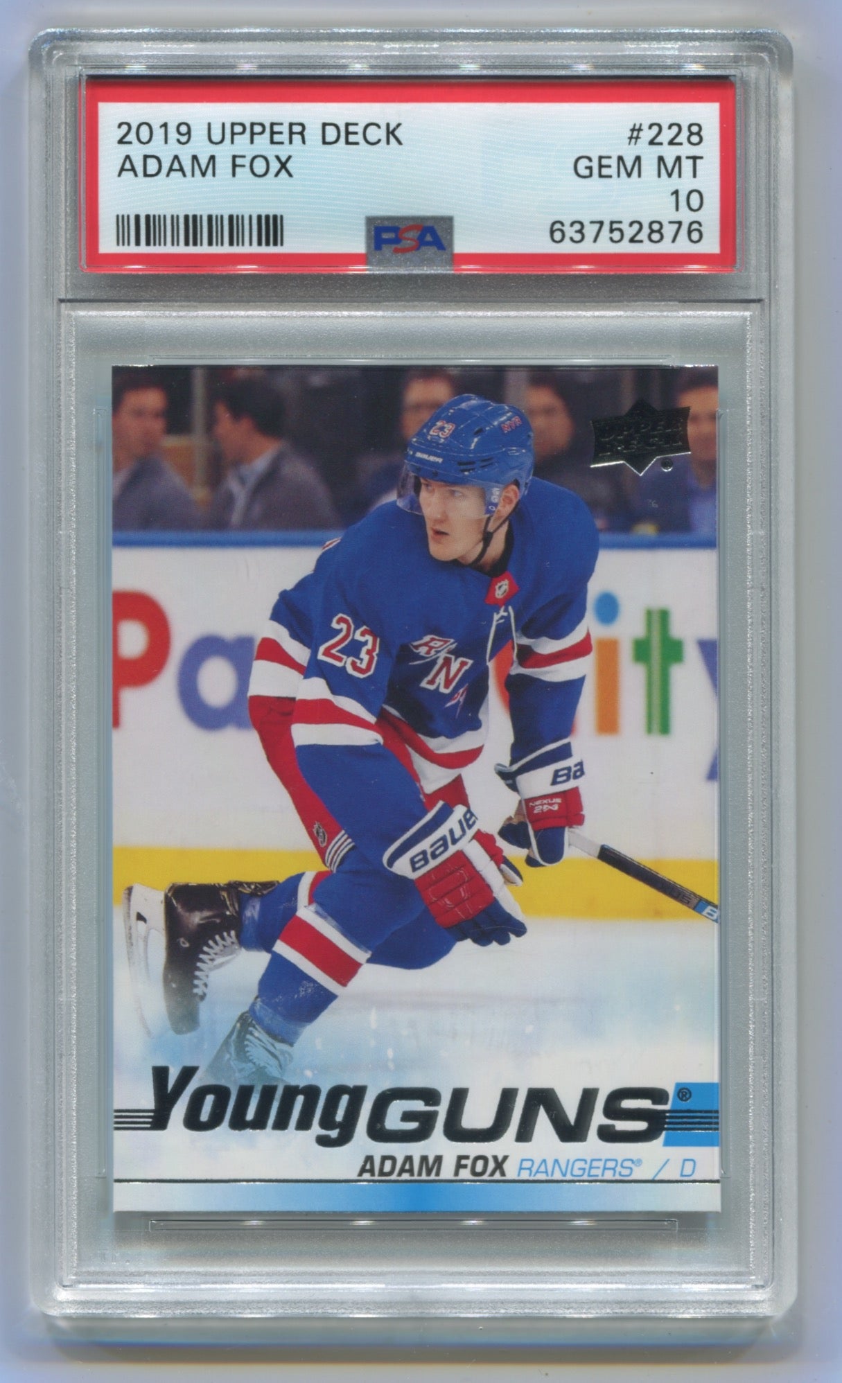 2019-20 Upper Deck #228 Adam Fox PSA 10 (Rookie)
