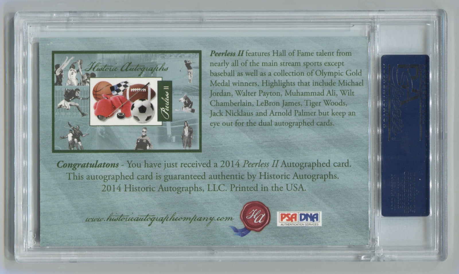 2014 Historic Autographs Peerless II Thomas Hearns Cut Auto #42/46 PSA Auto Authentic