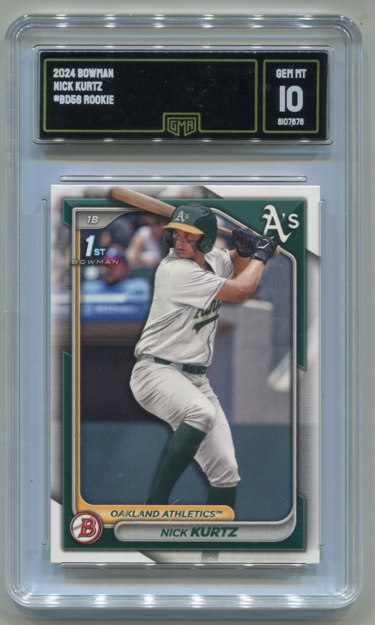 2024 Bowman Draft #BD56 Nick Kurtz GMA 10
