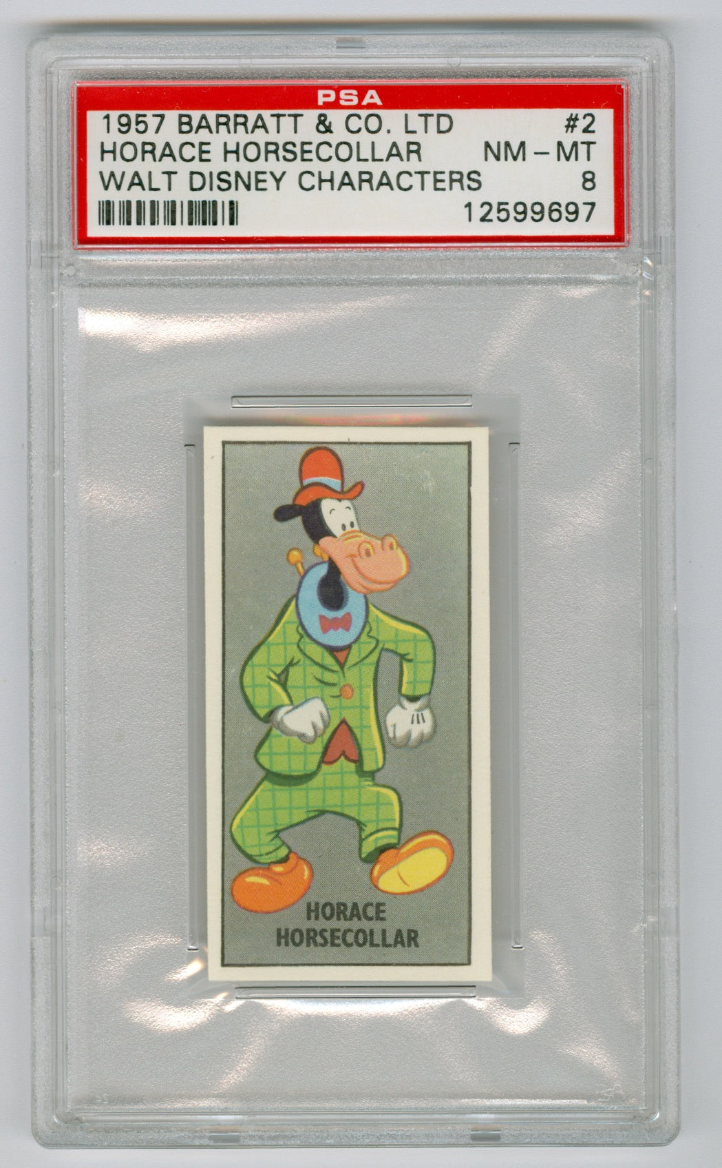 1957 Barratt & Co. Ltd. Walt Disney Characters #2 Horace Horsecollar PSA 8