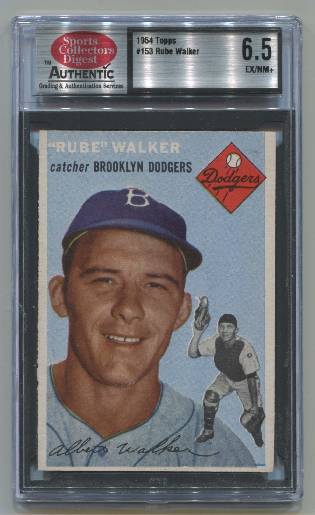 1954 Topps #153 Rube Walker SCD 6.5