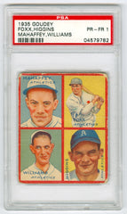 1935 Goudey 4-in-1 #20-1 Roy Mahaffey/Jimmie Foxx/Dib Williams/Pinky Higgins/1B (Detroit Tigers Puzzle) PSA 1 | Eastridge Sports Cards
