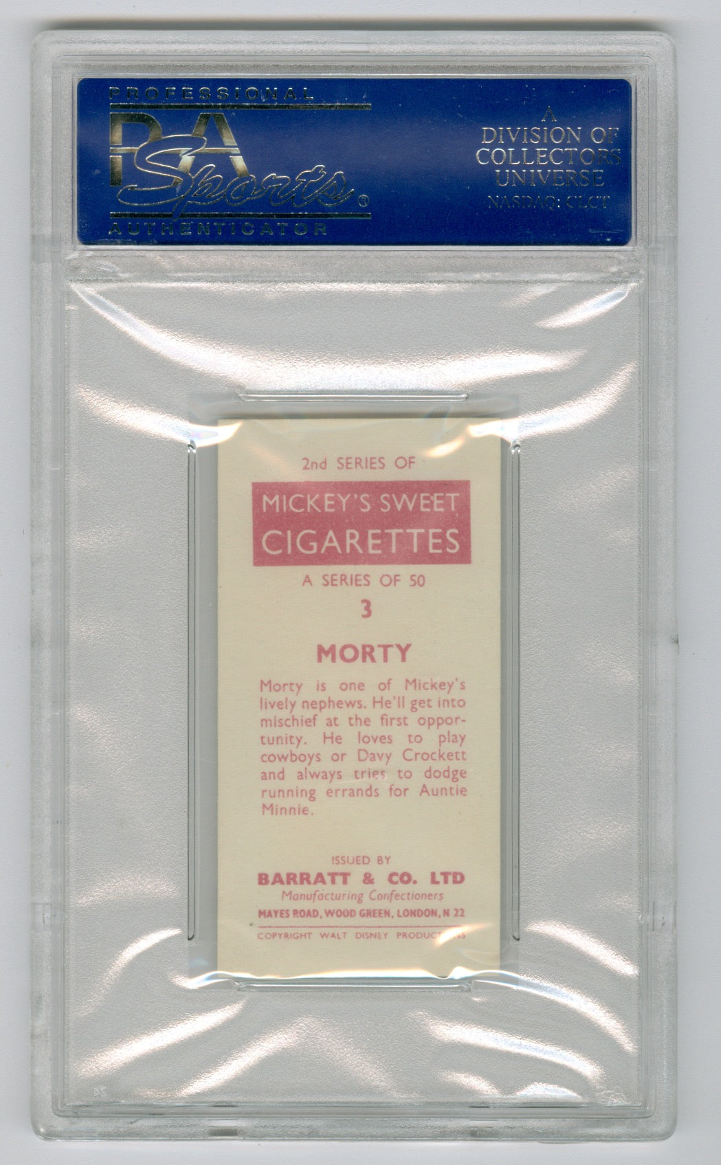 1957 Barratt & Co. Ltd. Walt Disney Characters #3 Morty PSA 9