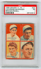 1935 Goudey 4-in-1 #4-2 Mickey Cochrane/Charlie Gehringer/Tommy Bridges/Billy Rogell/2D (Chuck Klein Puzzle) PSA 1 | Eastridge Sports Cards