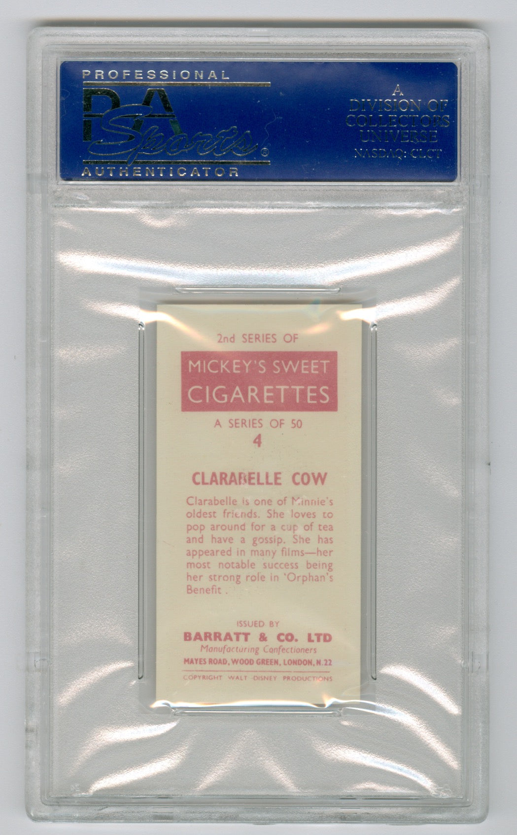 1957 Barratt & Co. Ltd. Walt Disney Characters #4 Clarabelle Cow PSA 5.5
