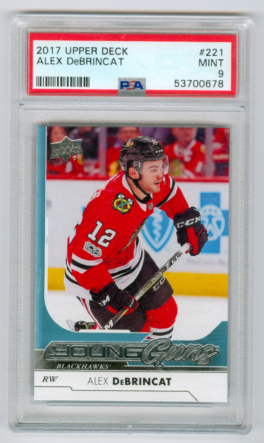 2017-18 Upper Deck #221 Alex DeBrincat PSA 9 (Rookie)