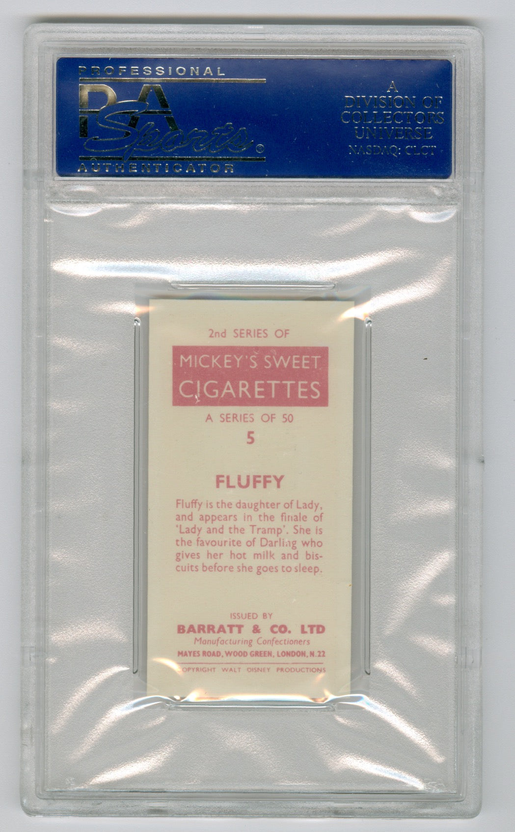 1957 Barratt & Co. Ltd. Walt Disney Characters #5 Fluffy PSA 5.5