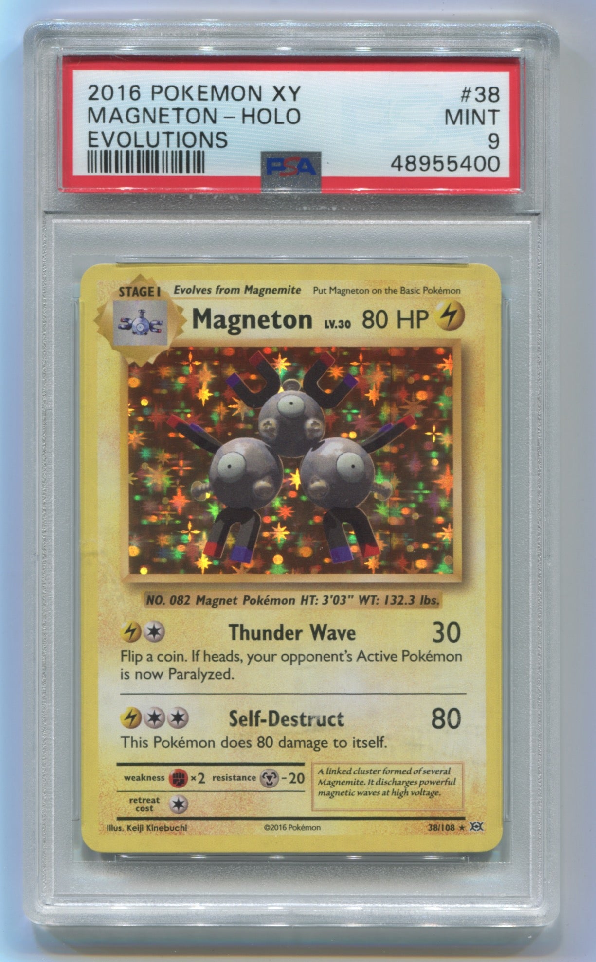 2016 Pokemon Evolutions #050 Magneton- Holo PSA 9