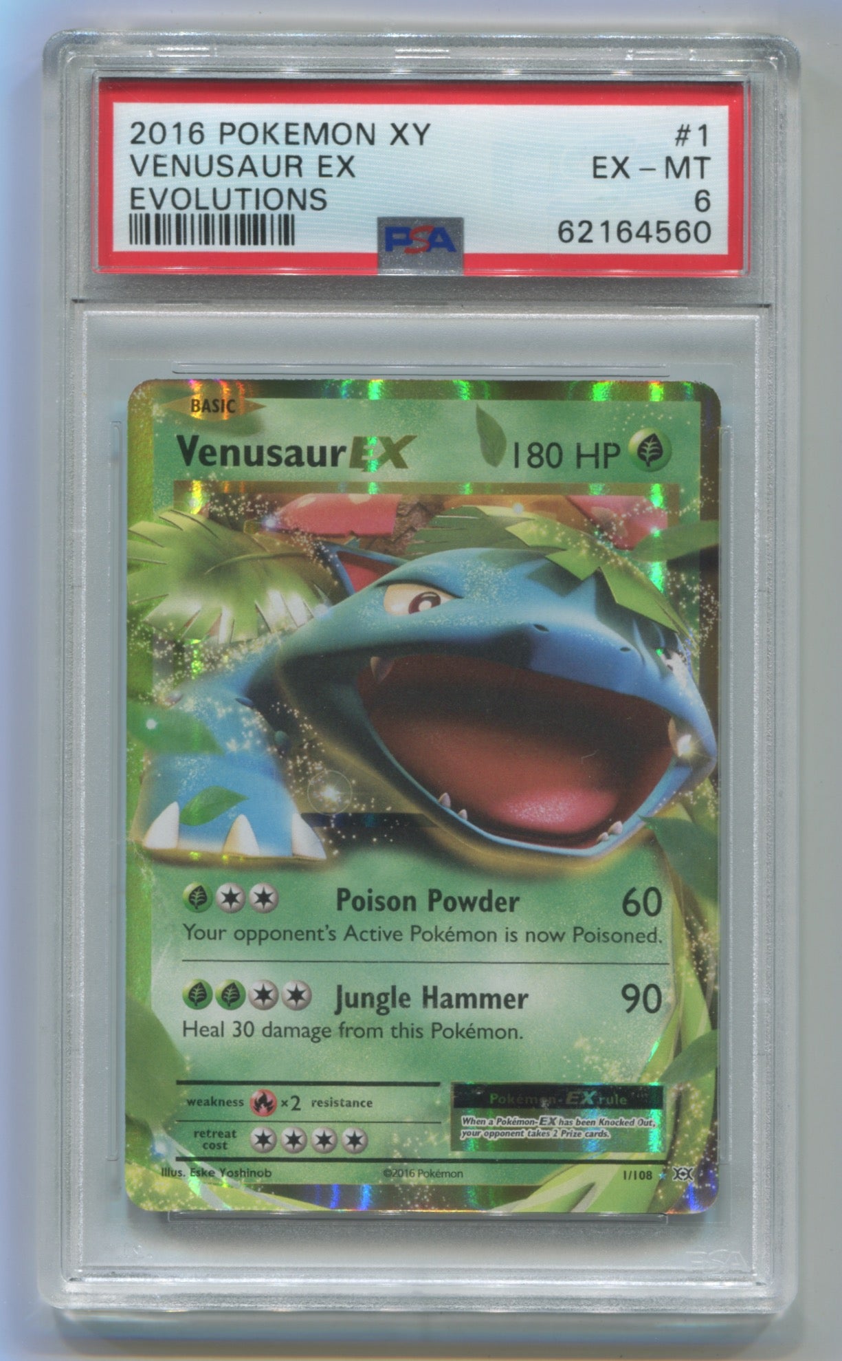 2016 Pokemon Evolutions #1 Venusaur EX PSA 6