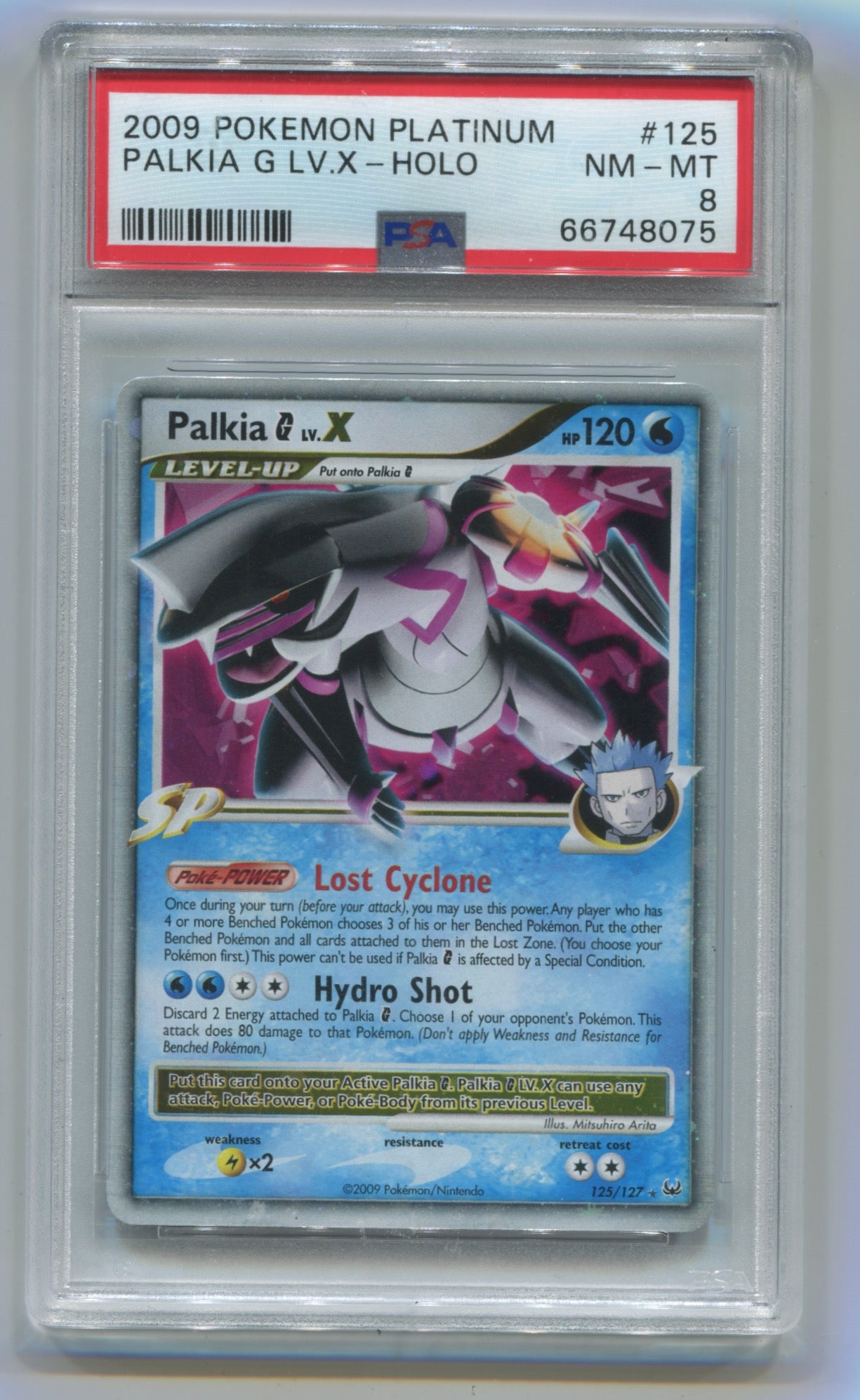 2009 Pokemon Platinum #125 Palkia G Lv. X- Holo PSA 8