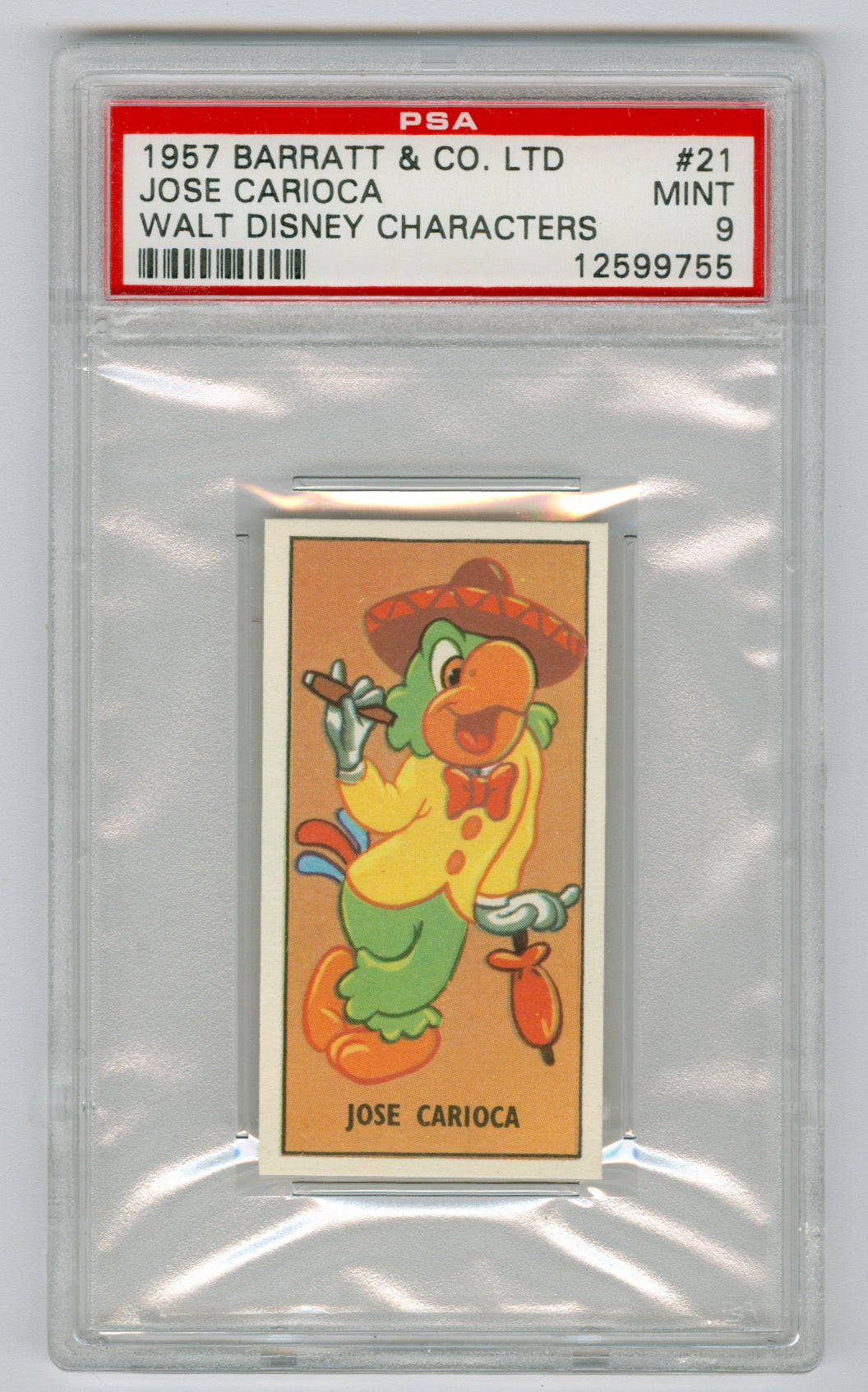 1957 Barratt & Co. Ltd. Walt Disney Characters #20 Jose Carioca PSA 9