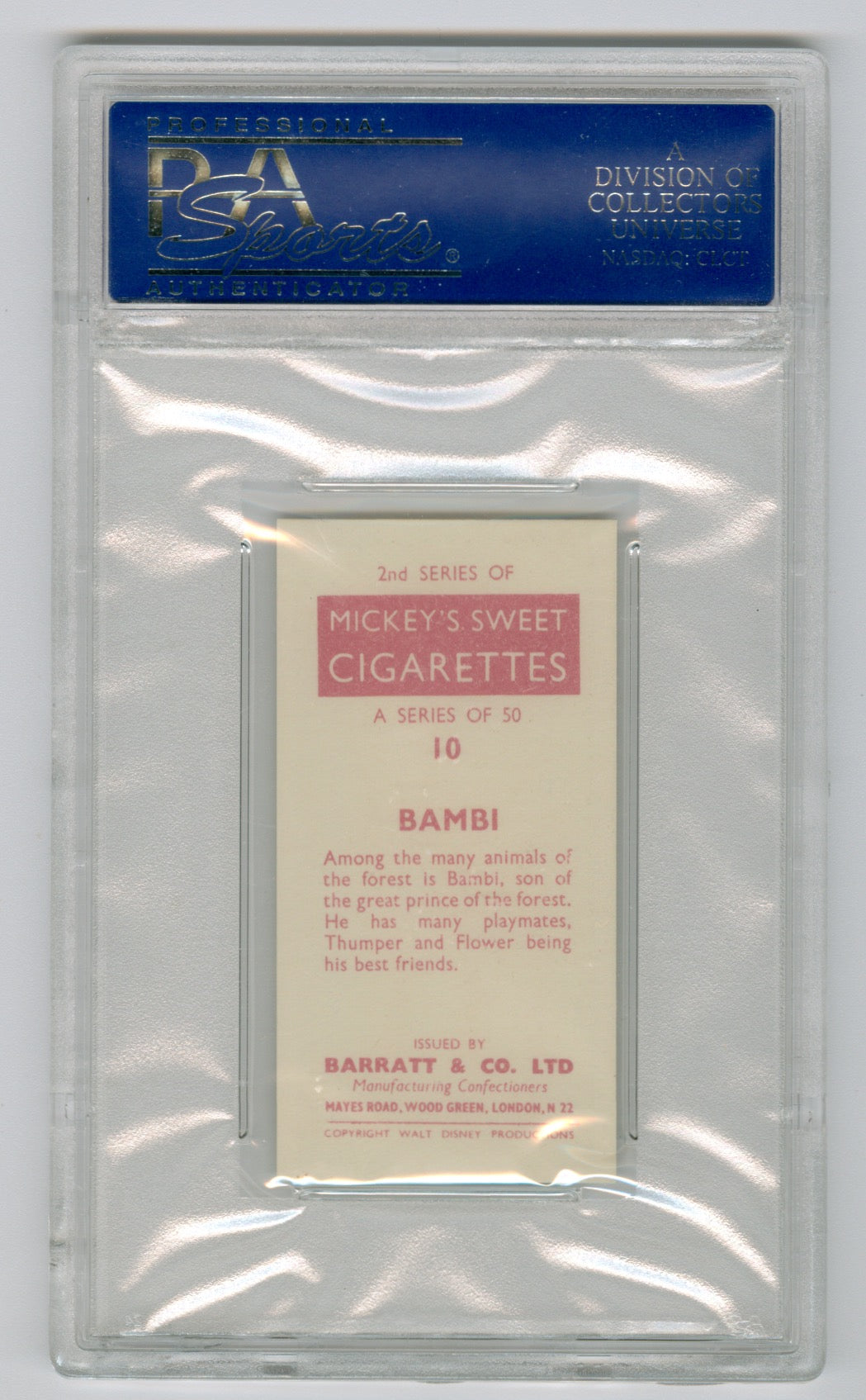 1957 Barratt & Co. Ltd. Walt Disney Characters #10 Bambi PSA 9