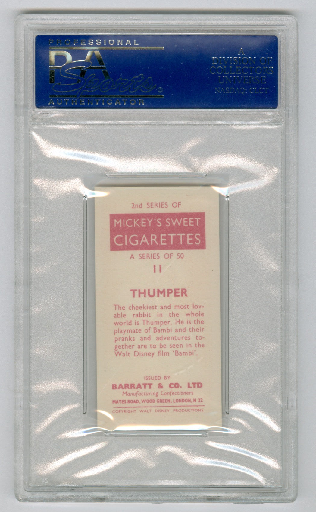 1957 Barratt & Co. Ltd. Walt Disney Characters #11 Thumper PSA 9