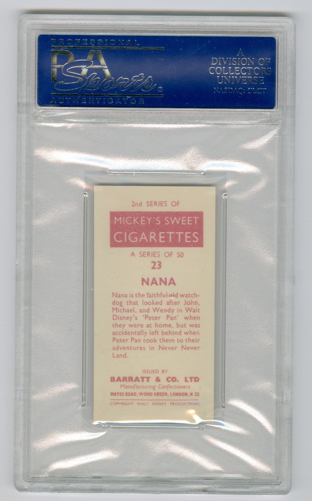1957 Barratt & Co. Ltd. Walt Disney Characters #23 Nana PSA 9