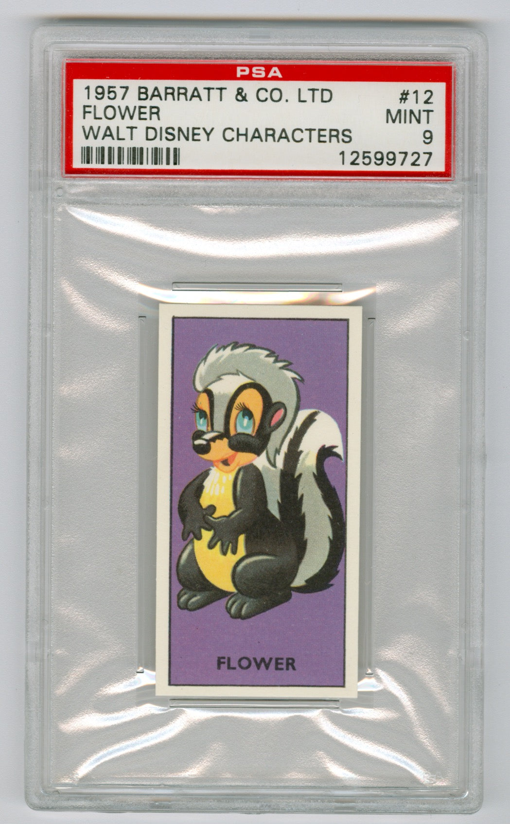 1957 Barratt & Co. Ltd. Walt Disney Characters #12 Flower PSA 9