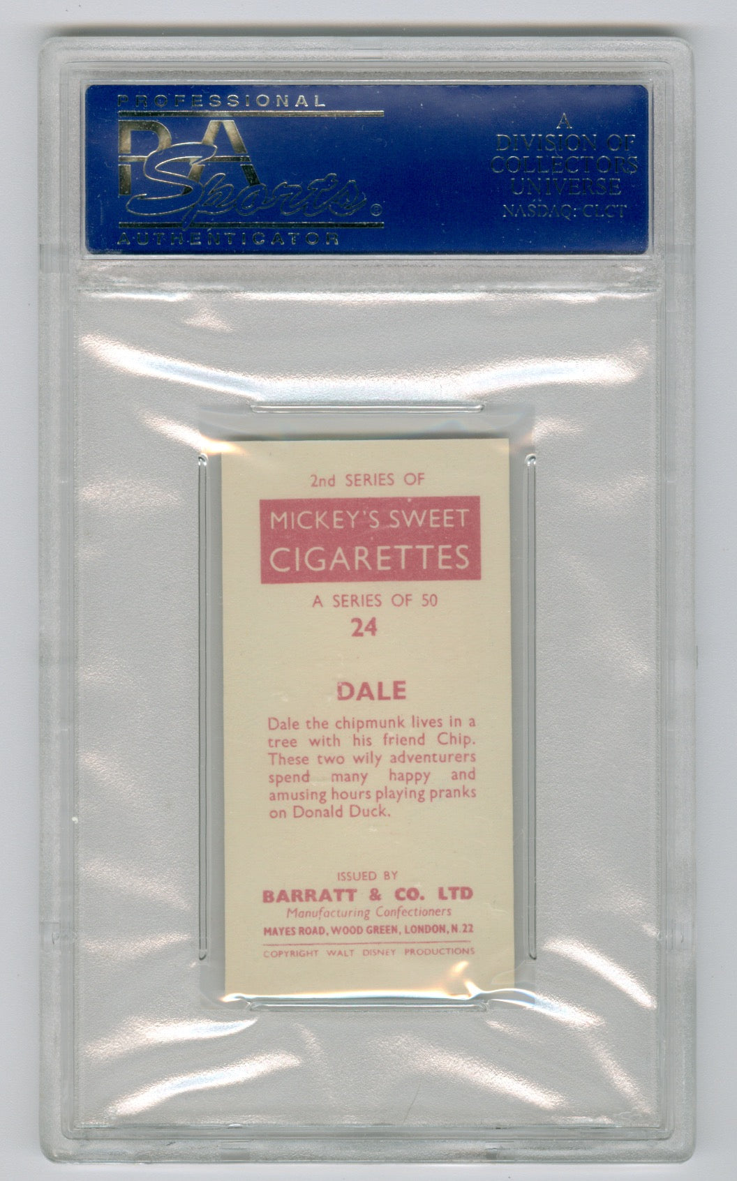 1957 Barratt & Co. Ltd. Walt Disney Characters #24 Dale PSA 9