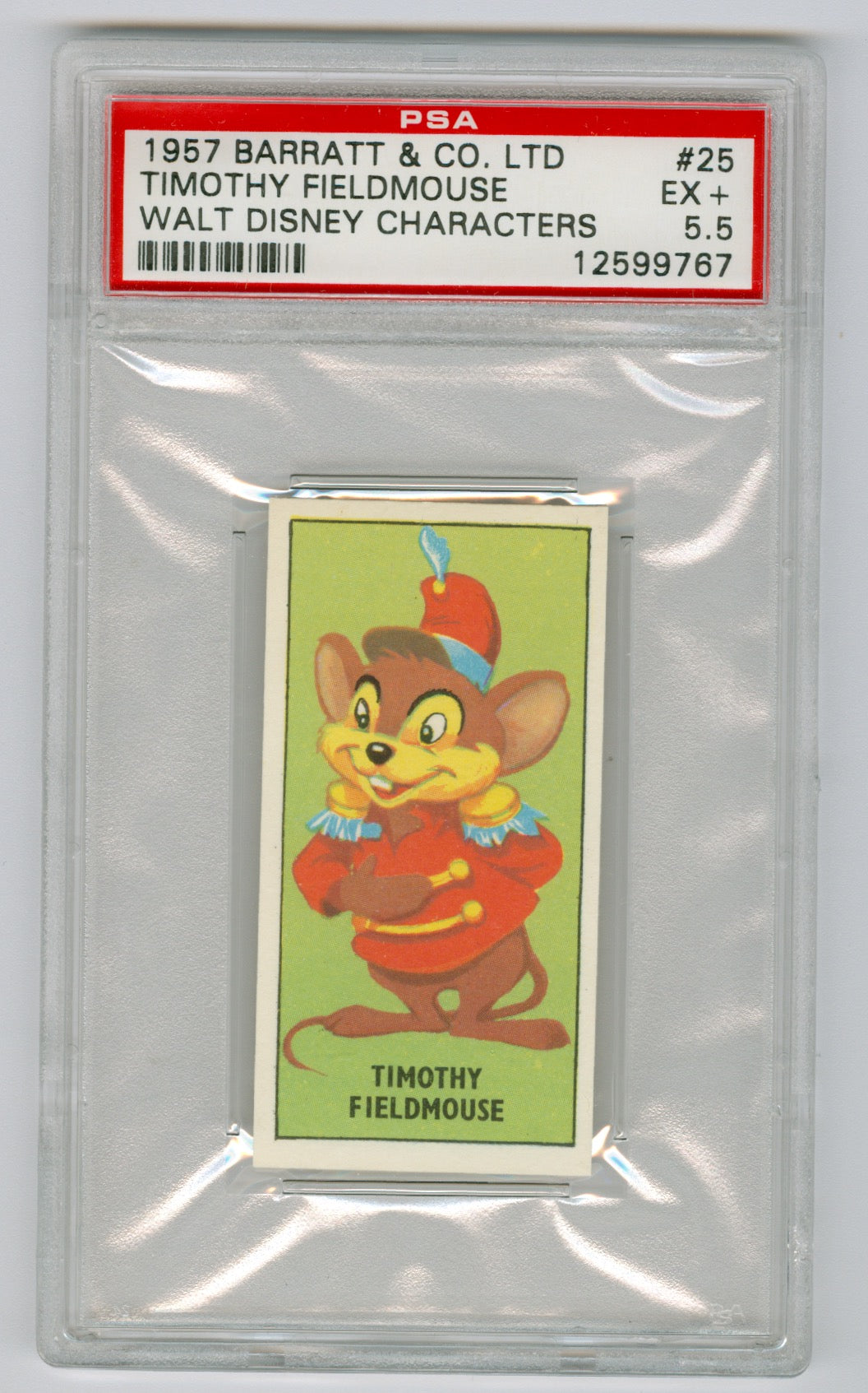 1957 Barratt & Co. Ltd. Walt Disney Characters #25 Timothy Fieldmouse PSA 5.5