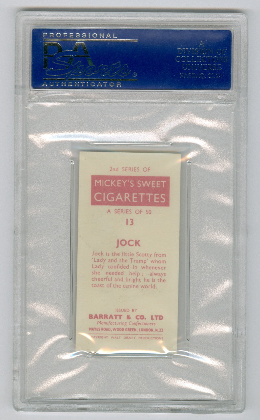 1957 Barratt & Co. Ltd. Walt Disney Characters #13 Jock PSA 5.5
