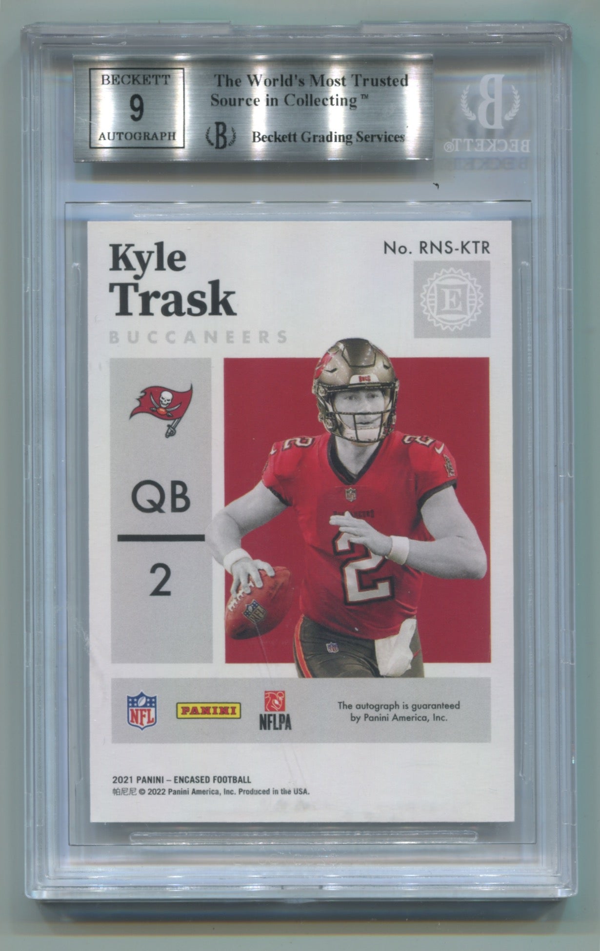 2021 Panini Encased Rookie Notable Signatures #RNSKTR Kyle Trask #16/50 BGS 9 (Auto 9) (Rookie)