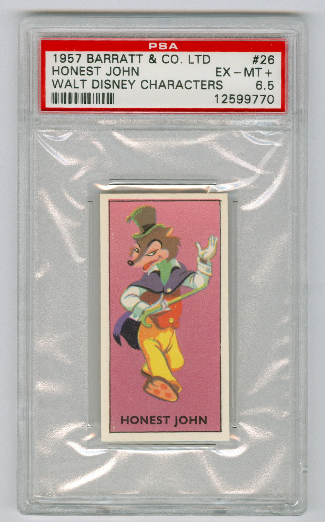 1957 Barratt & Co. Ltd. Walt Disney Characters #26 Honest John PSA 6.5