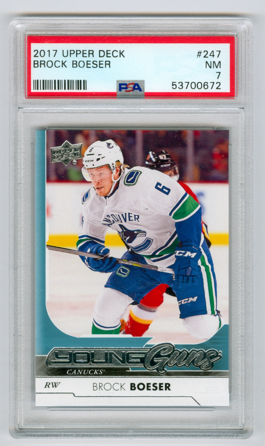 2017-18 Upper Deck #247 Brock Boeser PSA 7 (Rookie)
