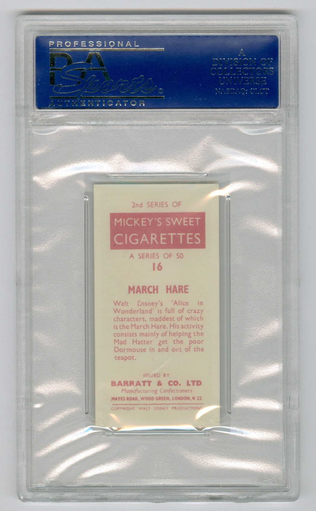 1957 Barratt & Co. Ltd. Walt Disney Characters #16 March Hare PSA 5.5