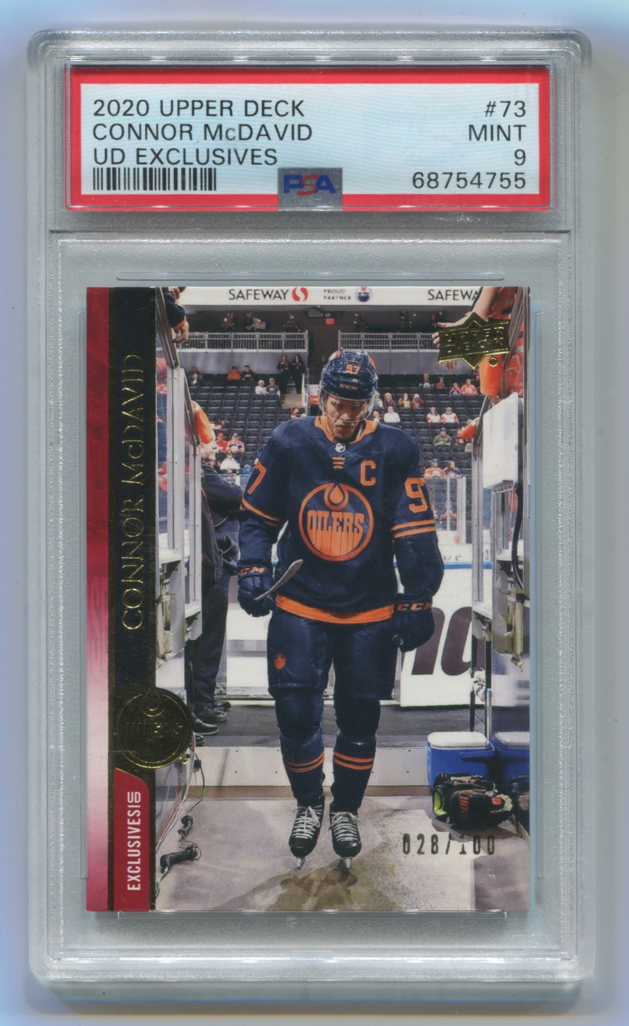 2020-21 Upper Deck Exclusives #73 Connor McDavid #028/100 PSA 9