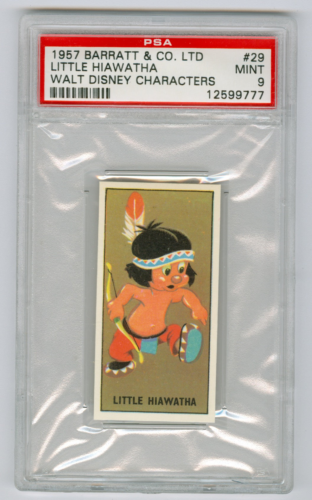 1957 Barratt & Co. Ltd. Walt Disney Characters #29 Little Hiawatha PSA 9