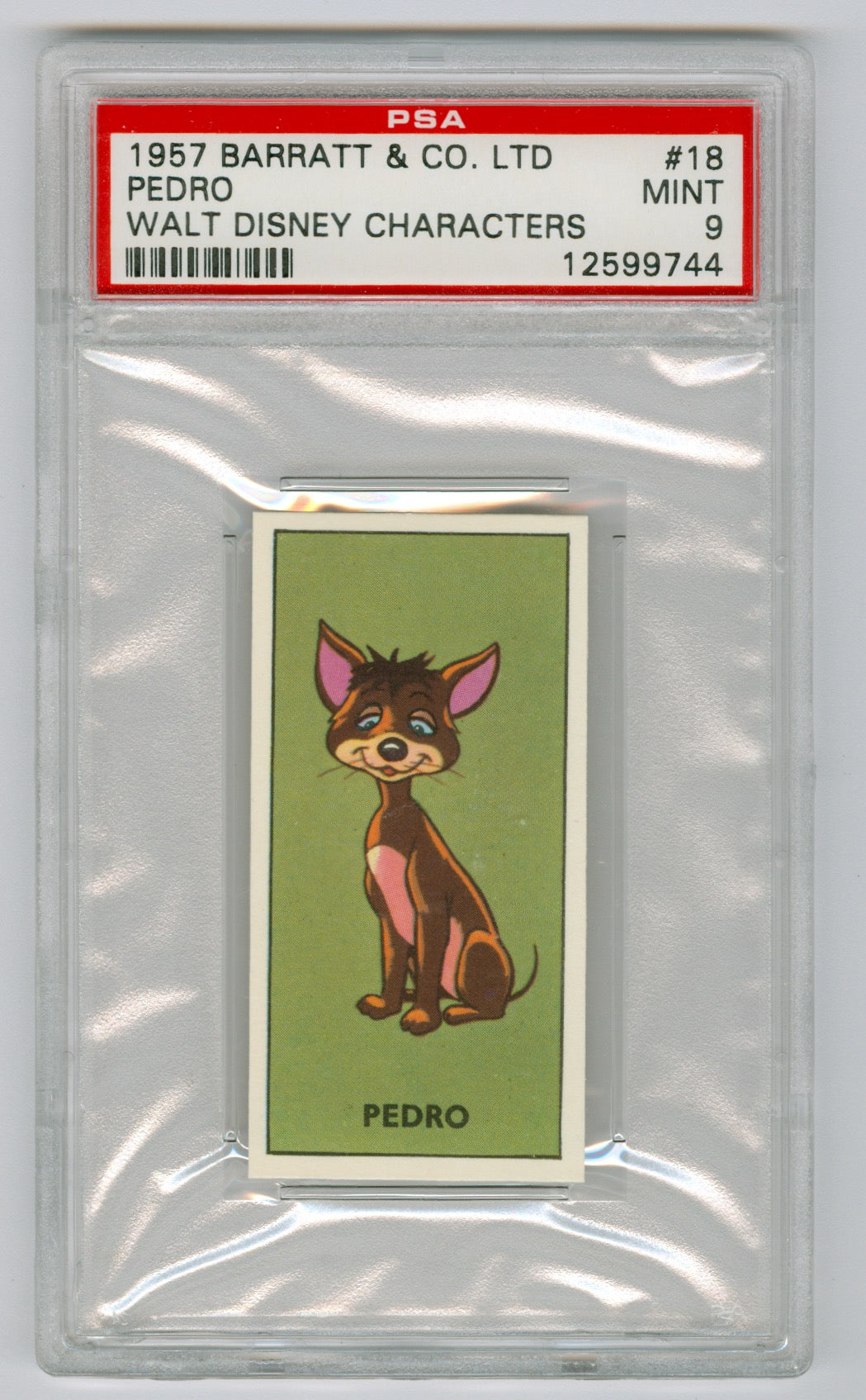 1957 Barratt & Co. Ltd. Walt Disney Characters #18 Pedro PSA 9