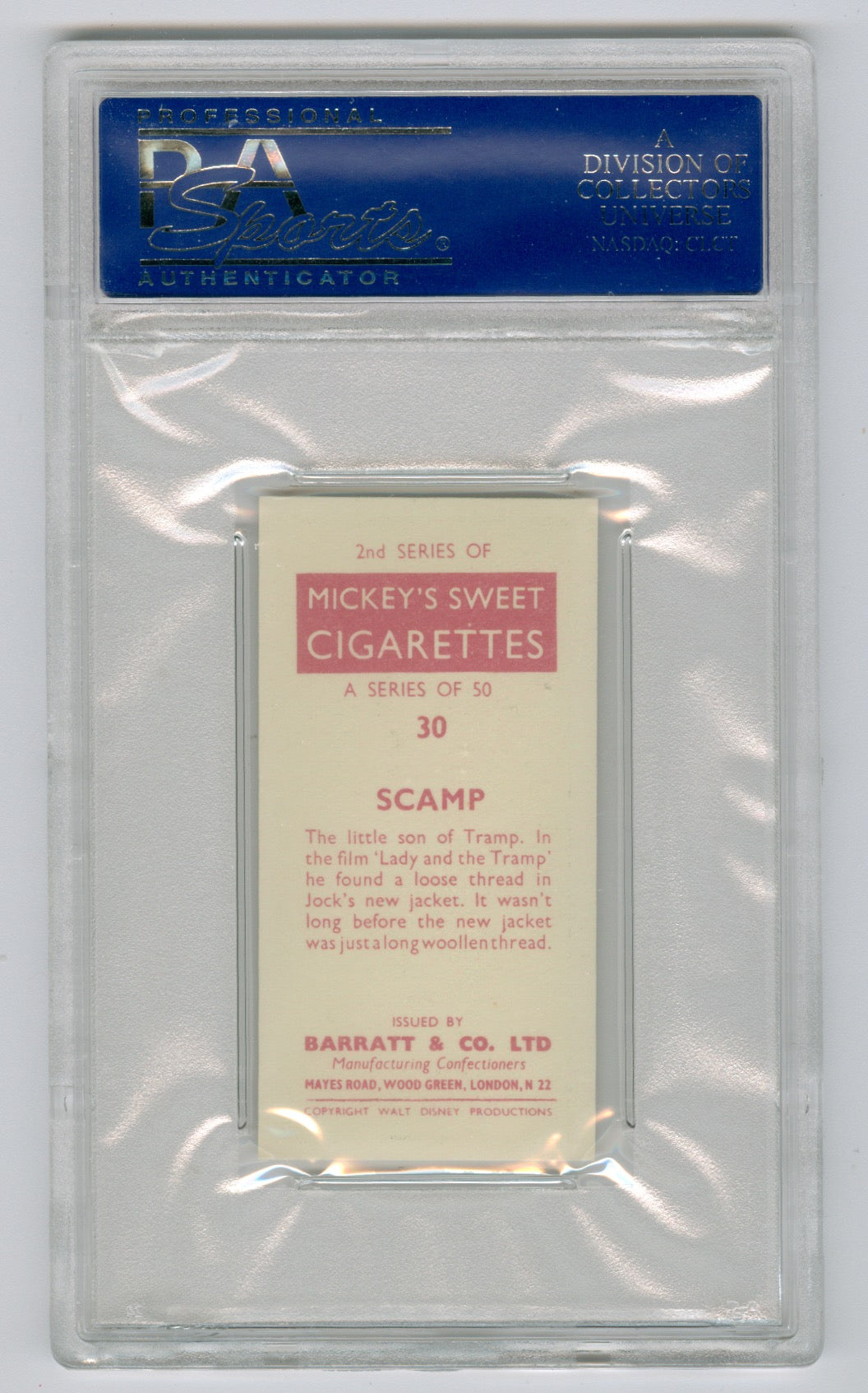 1957 Barratt & Co. Ltd. Walt Disney Characters #30 Scamp PSA 5.5