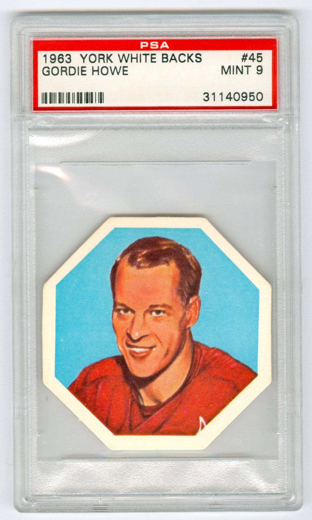 1963-64 York White Backs #45 Gordie Howe PSA 9